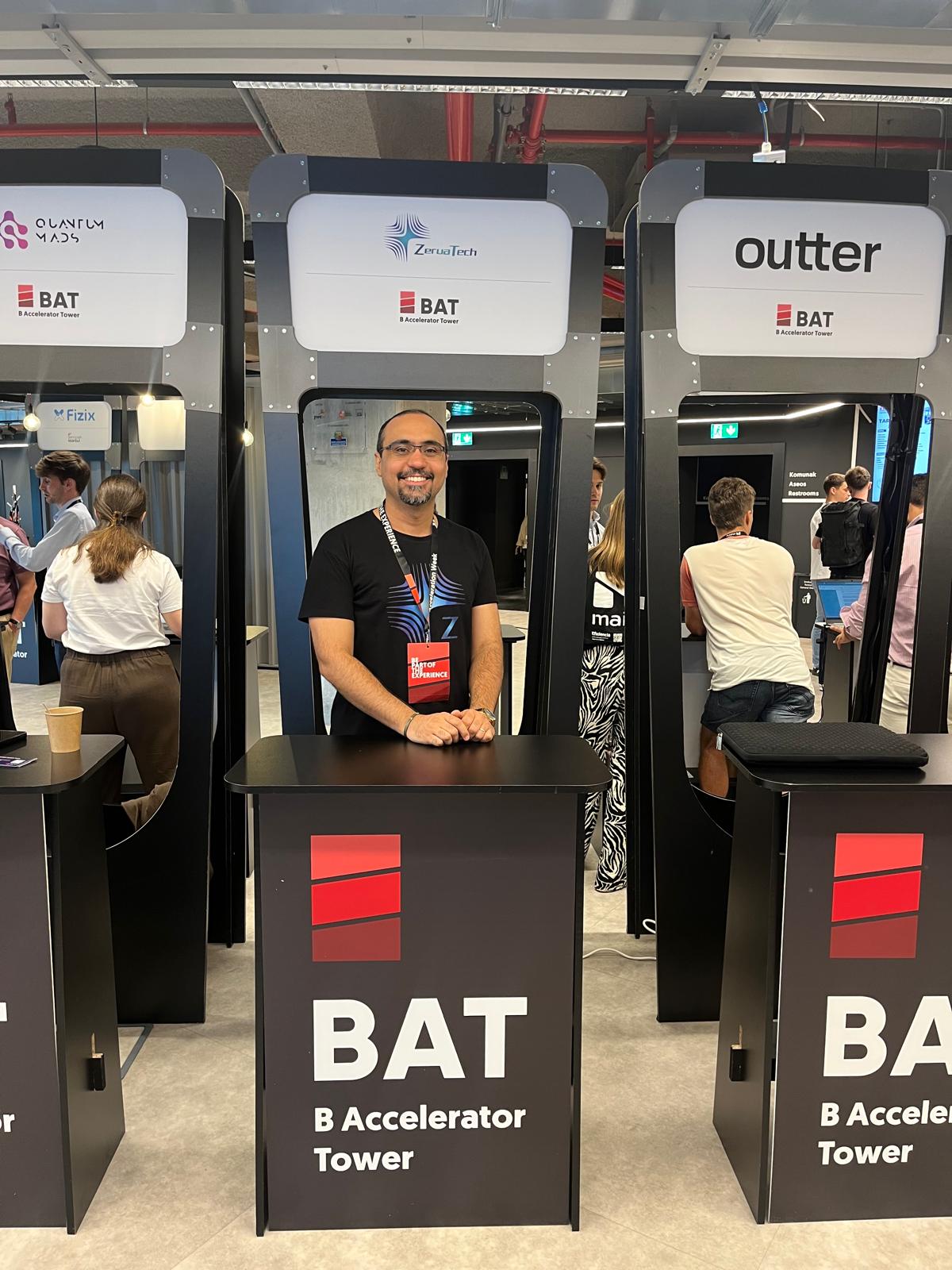 Highlighting the mission to transform the space sector by Abolfazl Shirazi, founder and CEO of Zerua Tech, at the company booth during B Acceleration Week 2025.